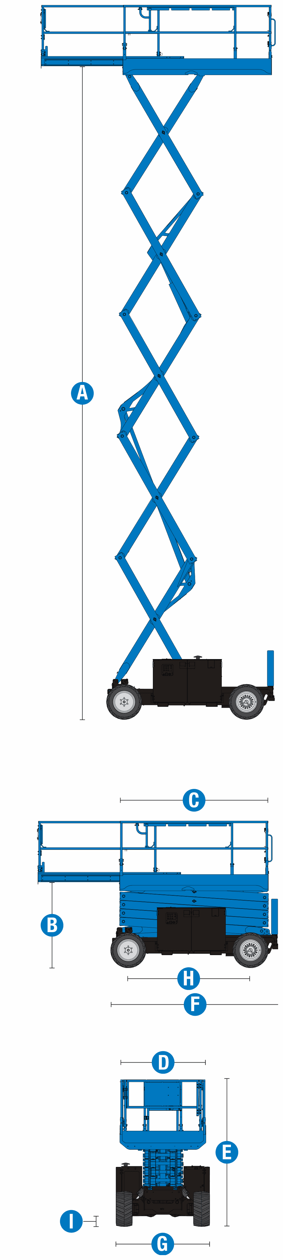 Genie GS-2669 RT OR, wymiary maszyny