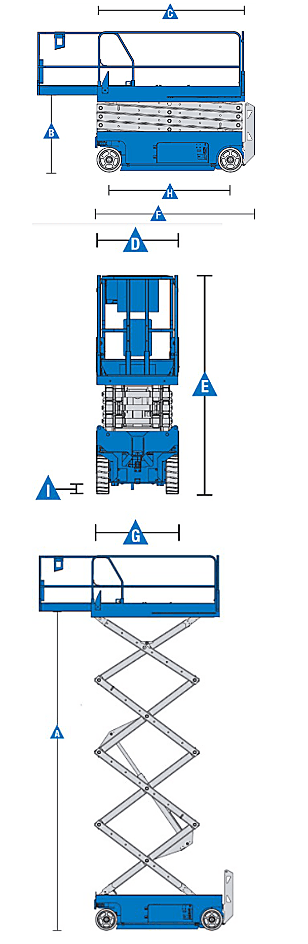Genie GS-4069 DC OR, wymiary maszyny