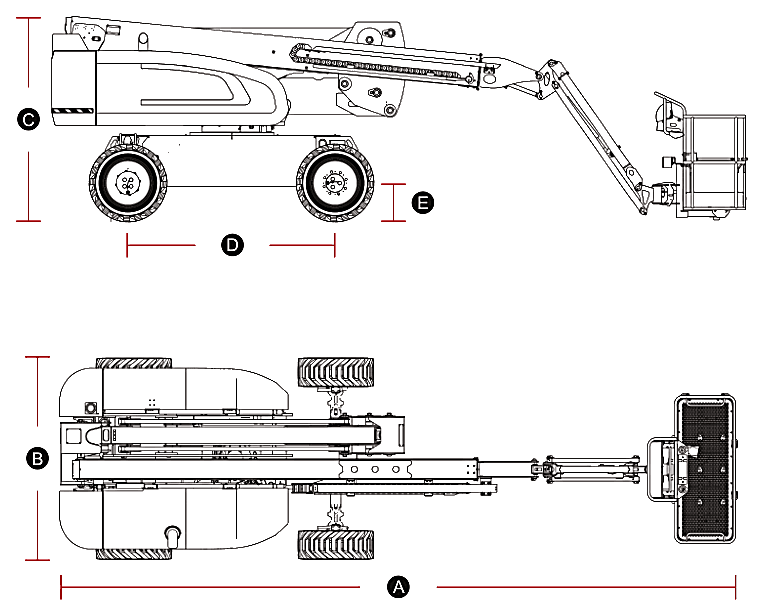 LGMG AR18J-2, rysunek wymiarowy