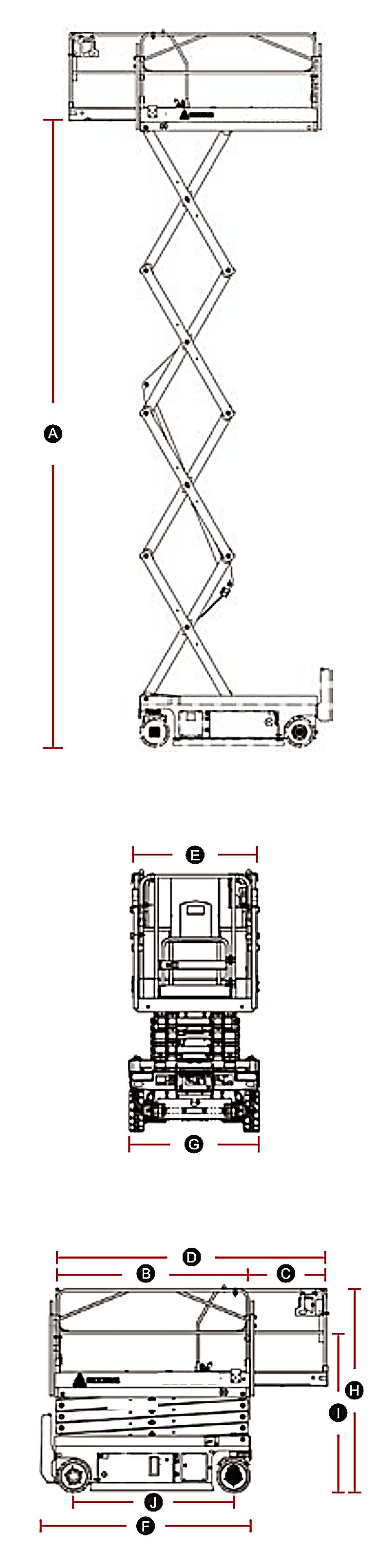 LGMG S0808E-2, machine dimensions