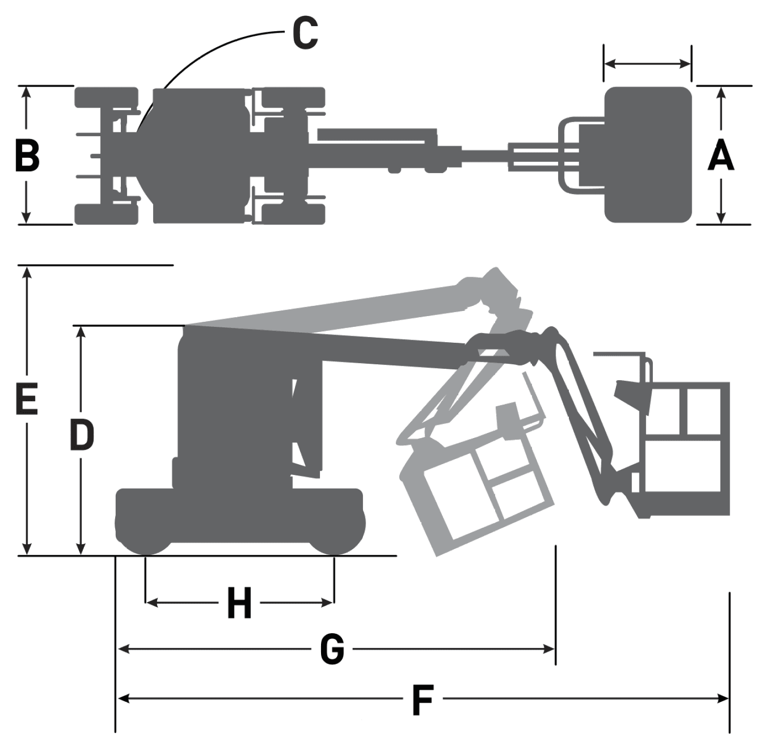 Skyjack SJ30 ARJE, rysunek wymiarowy