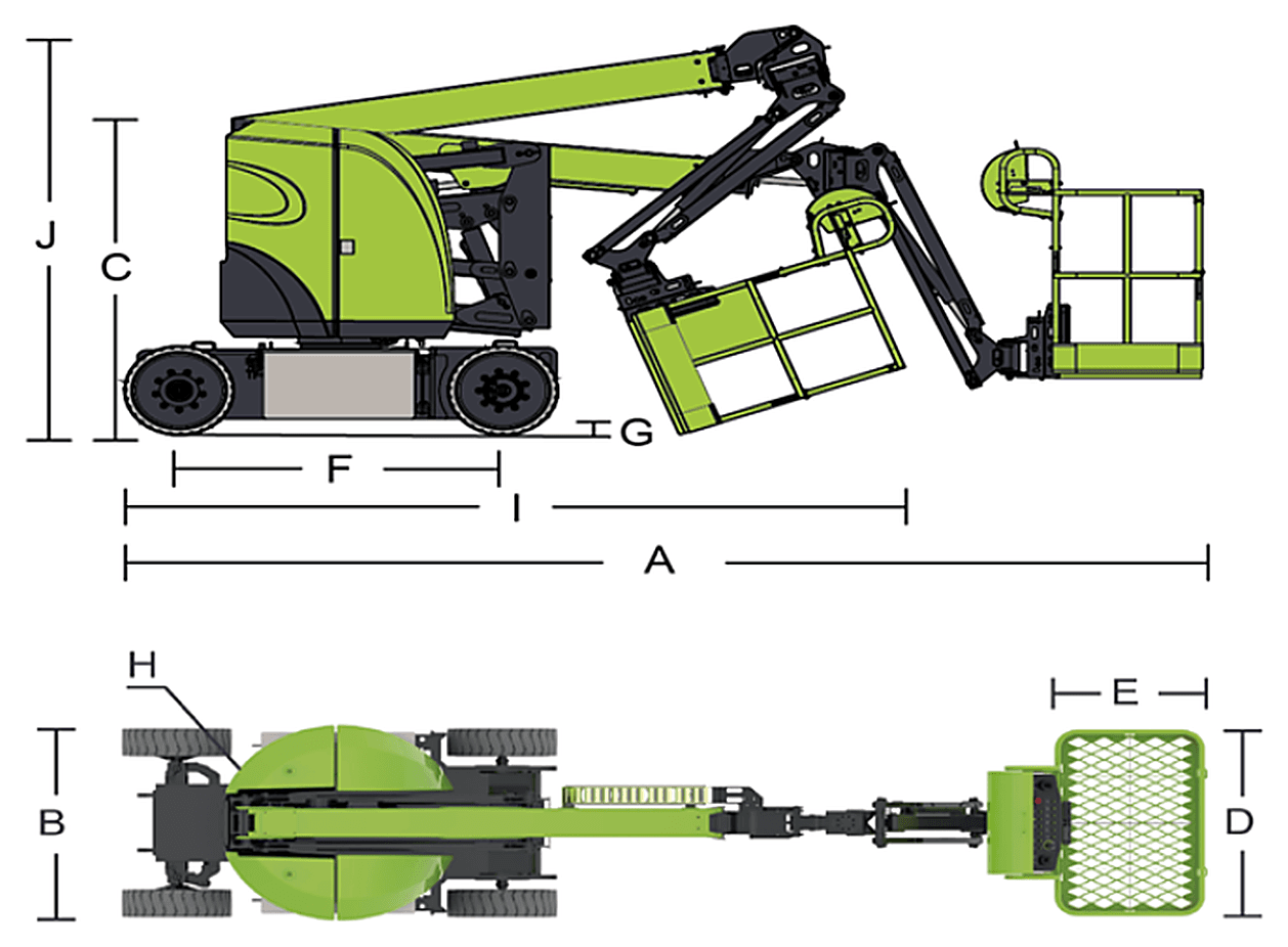 Zoomlion ZA10RJE, dimensional drawing