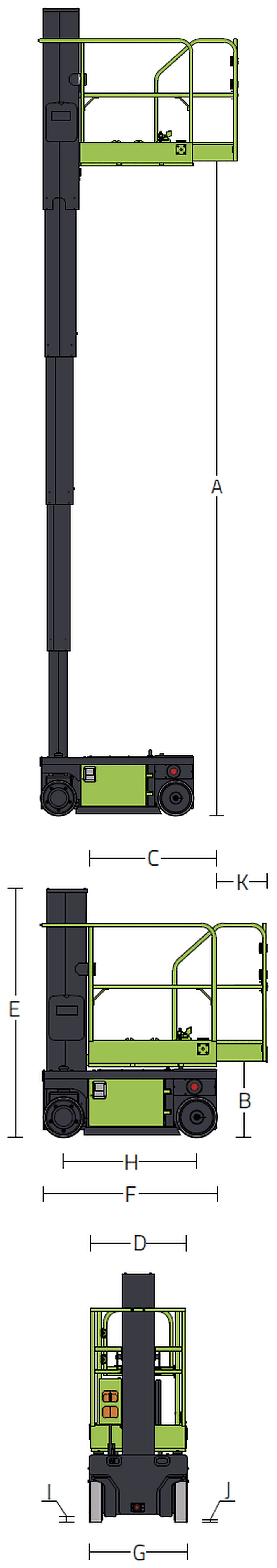 Zoomlion ZMP04, working range and machine dimensions