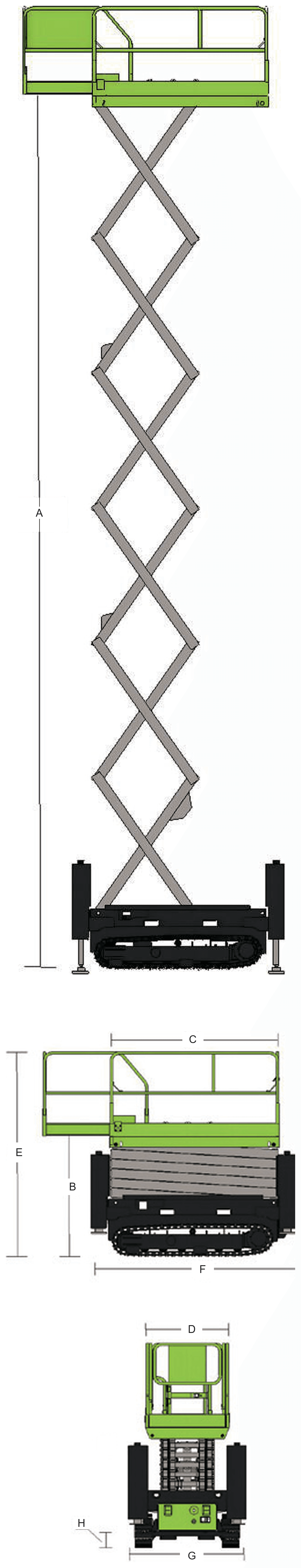 Zoomlion ZS1216C, machine dimensions