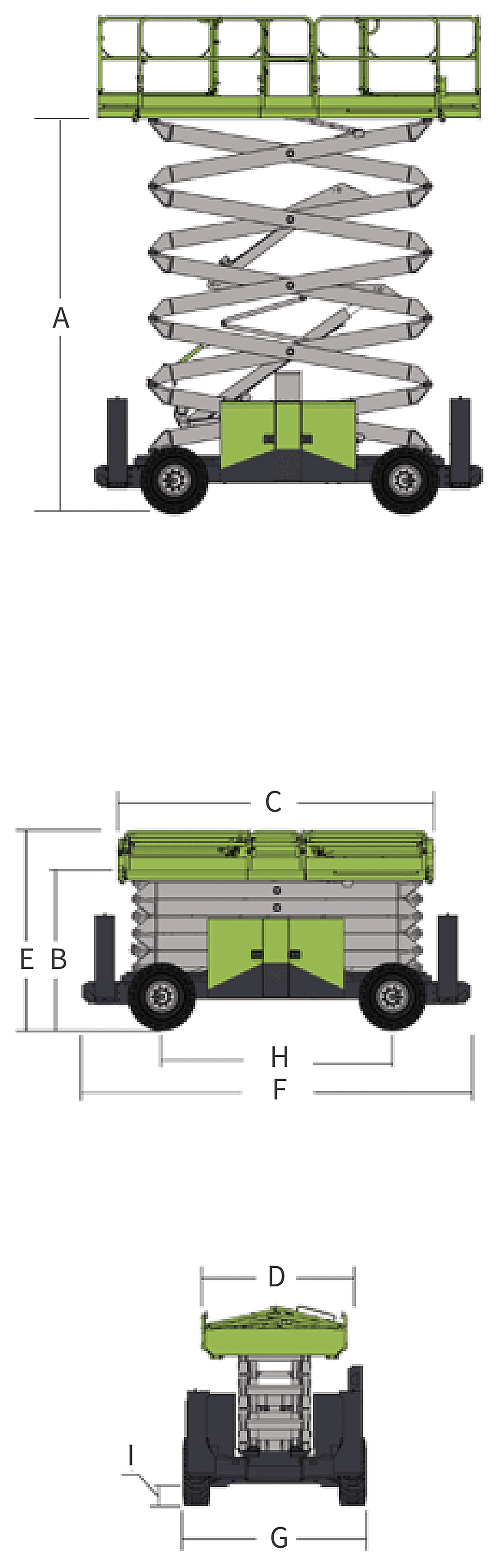 Zoomlion ZS1323RT 4×4, machine dimensions
