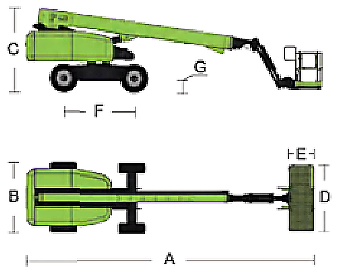 Zoomlion ZT26J 4×4, rysunek wymiarowy