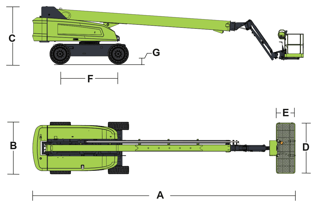 Zoomlion ZT32J-V, rysunek wymiarowy